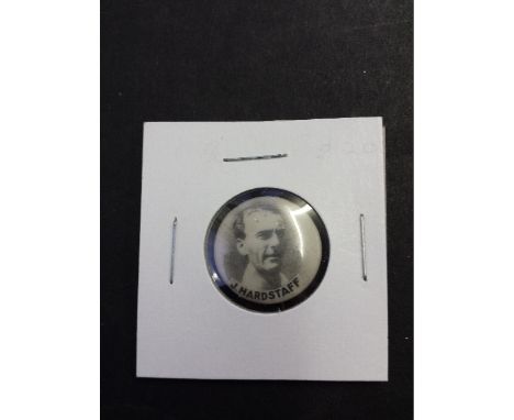 CRICKET, celluloid buttons, 1948 English players, Hardstaff, Hutton & Voce, 21mm dia., anon., VG to EX, 3