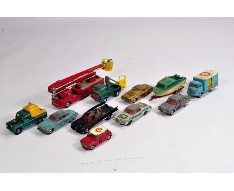 An assortment of diecast cars from Corgi. Includes Batmobile, Mini, James Bond Aston etc. F only. (11)