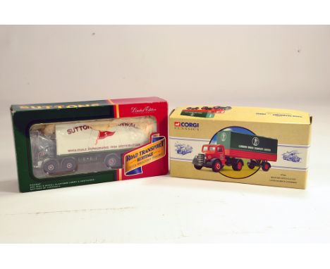 Corgi 1/50 Commercial Diecast comprising No. 11507 AEC 8 Wheeler (Suttons) plus 97301 Bedford Artic (London Brick). M in Boxe