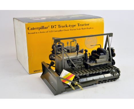 Norscot 1/25 Caterpillar D7 Track Type Tractor. Military Colours. E to NM in Box.