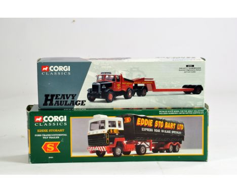 Corgi 1/50 Commercial Diecast Truck comprising Scammell Highwayman (Hallet) plus Ford Trans (Eddit Stobart). M in Boxes. (2)