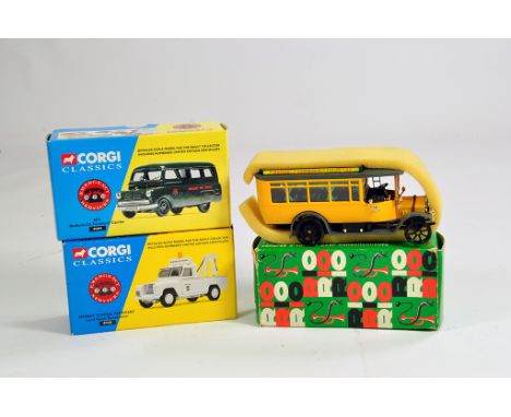 Corgi Classics Duo including Bedford CA and Land Rover plus Rio Scale Model of a bus. NM to M in Boxes. (3)