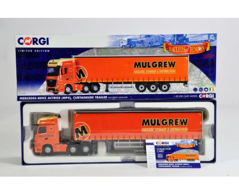 Corgi 1/50 Commercial Diecast Truck comprising CC15806 MB Actros Curtainside. Mulgrew Haulage. M in Box.