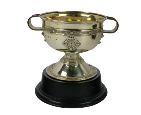 A large Irish silver gilt Ardagh Chalice pattern Bowl, of overall Celtic design by Alwright &amp; Marshall Ltd., Fade Street,