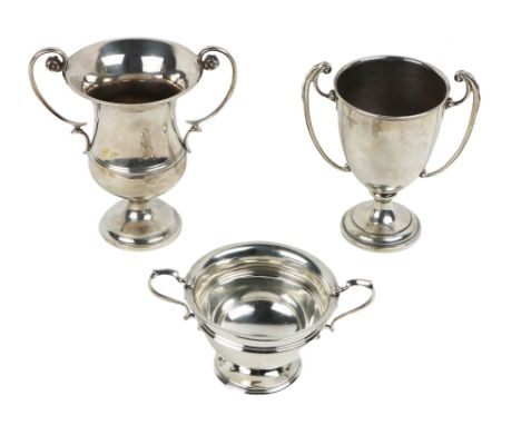 A two handled silver miniature Presentation Cup, by Garrards, inscribed 'Staines Amateur Regatta, 1924,' hallmarked, approx. 