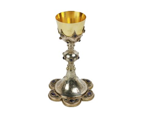 A 19th Century Irish silver and gold Chalice, the removable 18ct gold Cup (approx. 7.5 ounces) hallmarked 'G. &amp; R.' (Gunn