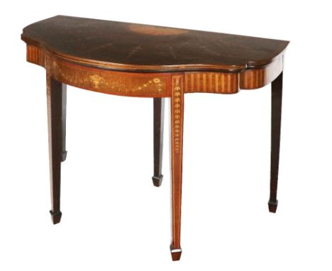 An attractive late 19th Century mahogany fold-over Card Table, attributed to James Hicks of Dublin, designed in the style of 