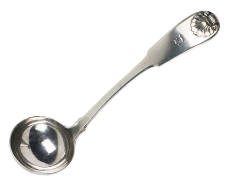 A silver Toddy Ladle, Newcastle c. 1833, in the fiddle pattern with shell motif, by Thomas Wheatley, initialled D. (1)