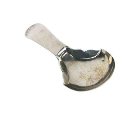 A silver Old English pattern Tea Caddy Spoon, Edinburgh c. 1804, with a shovel shape bowl and cut edge shoulders, makers init