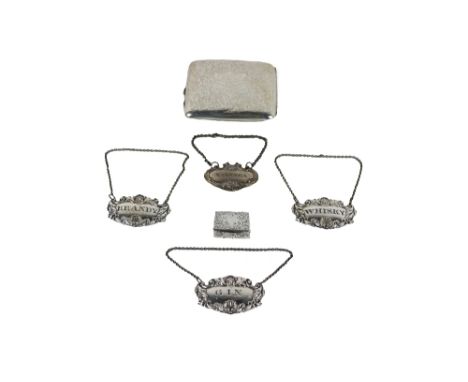 A Georgian silver Vinaigrette, London, Edward Jennings, with etched floral decoration; a silver Cigarette Case by John Gilber