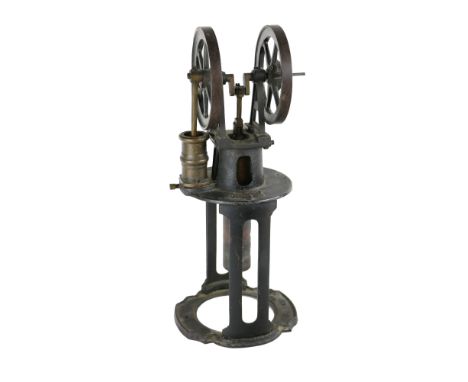 An early 20th Century Table Hot Air Engine, c. 1910, with original label for 'Louis Heinrici, Zwickau,' approx. 48cms (19") h