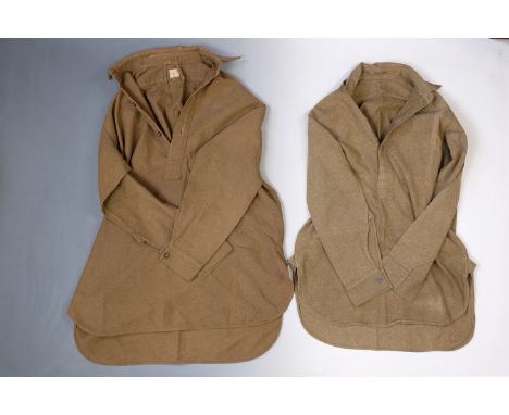 A 1945 dated British army collar-attached shirt together with one other, similar