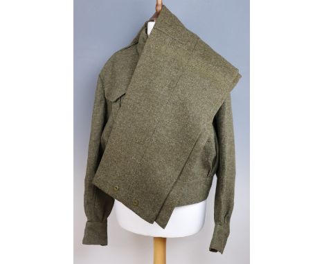 A Second World War Canadian Battledress blouse and trousers