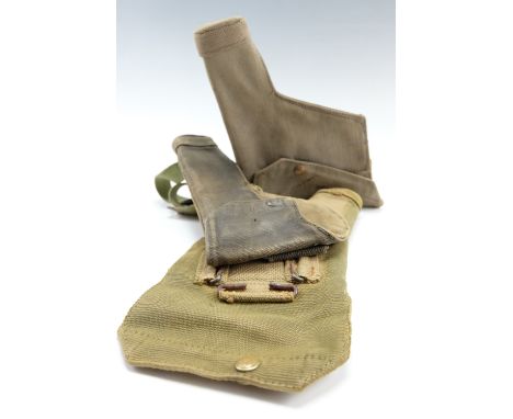 RAF and British army 1937 Pattern webbing holsters together with a modified example