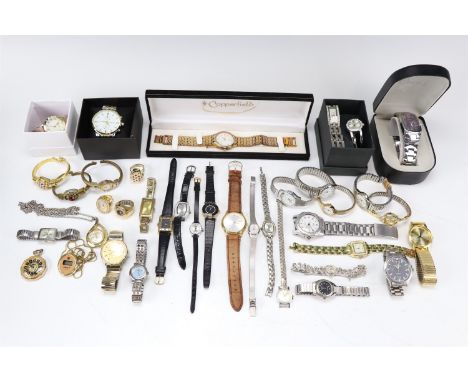 A quantity of wristwatches, finger-ring watches, bracelet watches and pendant watches