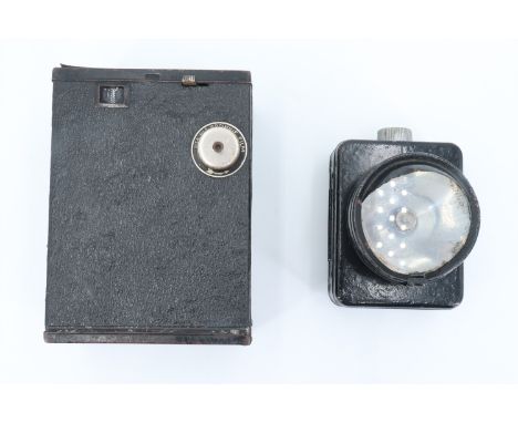 A Kodak No2 box camera together with a DeLite electric torch