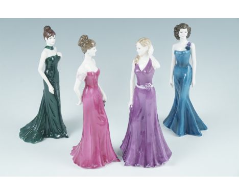 Four Coalport figurines, comprising "First Night", "Sheer Elegance", "Susan" and "Grace", tallest 24 cm