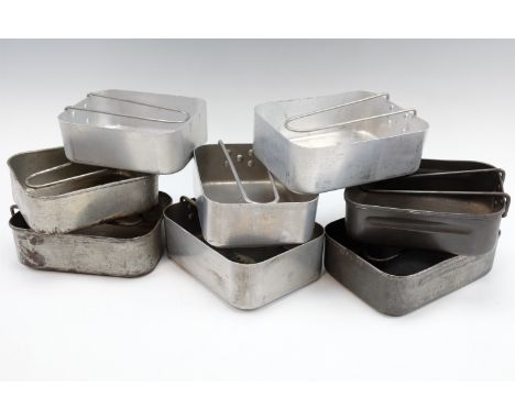 Four sets of British army mess tins, dated 1941, 1945, 1952 and un-dated respectively