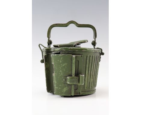 A 1940 dated German Third Reich Wehrmacht MG34 ammunition belt box together with a gurttrommel / drum magazine