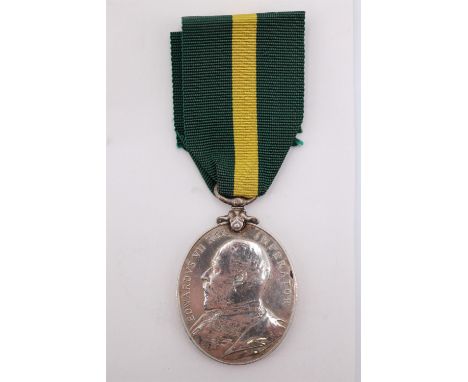 A Territorial Force Efficiency Medal to 577 Cpl R J Fox, 4th battalion Border Regiment