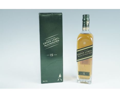 A boxed bottle of Johnnie Walker "Green Label" blended malt Scotch whisky