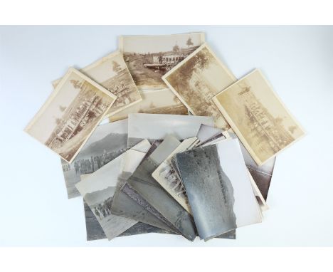 A group of early 20th Century 8 x 6 inch photographs of British and Indian army troops on the North West Frontier, including 