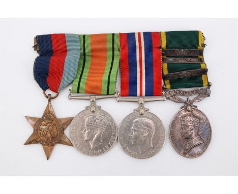 A George VI - QEII Territorial Efficiency medal with three bars and Second World War campaign medals to 3243508 Corporal R Ma