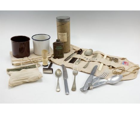A quantity of British army personal kit, etc