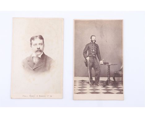 [ Victoria Cross ] Two cartes de visite portraying General Hugh Gough, 1st Bengal European Light Cavalry. [Awarded the Victor