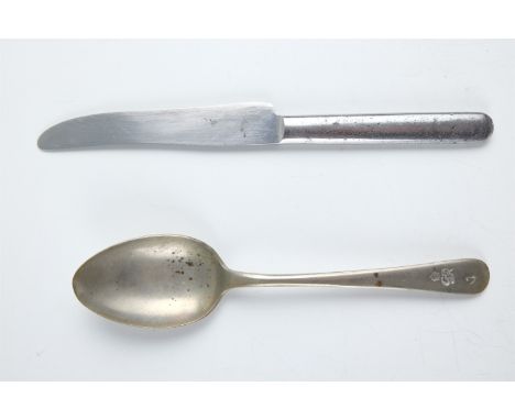 A 1939 dated British army issue personal cutlery fork and spoon