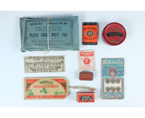 A quantity of vintage packaging and new old stock including "Stephens" typewriter ribbon and "Herald" luggage labels etc, 2nd