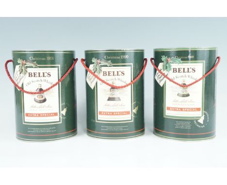 Three boxed Bells "Christmas Decanters" of Old Scotch Whisky