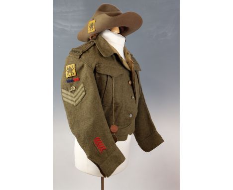 A Second World War Far East Theatre clothing group together with medals, photographs and insignia, that of 1444124 Sergeant F