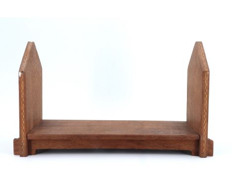 A late 20th Century inlaid mahogany book trough, 35 cm x 12.5 cm x 20 cm 