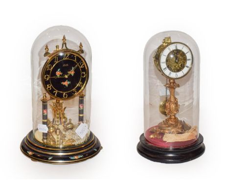 A late 19th century ormulu pillar mantel clock, beneath done, signed Grignon Meusnier and a 20th century Kundo Torsion mantel