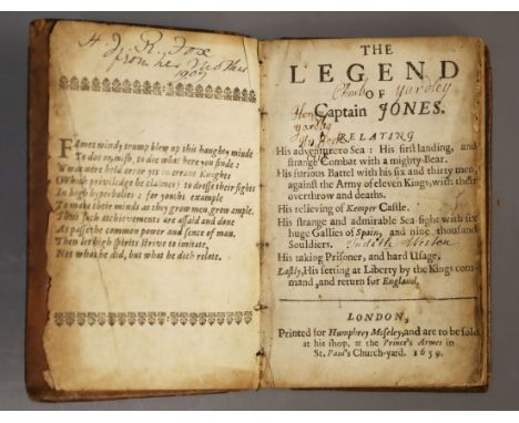 Lloyd, David - The Legend of Captain Jones, 12mo, calf, writings to fly leaf and title page, early page edges ragged, Humphre