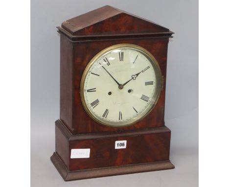 A 19th century bracket clock by Restell Croydon height 43cm