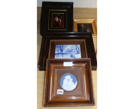 Four Limoges enamel plaques