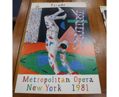 David Hockney, poster 'Parade' Metropolitan Opera, New York 1981, 96.5 x 61cm, unframed