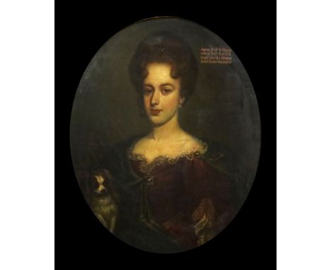 Early 18th Century English Schooloil on canvasPortrait of Anne Butler (b.1695) inscribed 'Anne. D:of O:Grace/wife of Rich S o