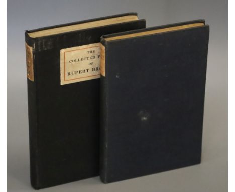 Brooke, Rupert - Poems, 8vo, cloth, Sidgwick and Jackson, 1913 and Collected Poems, 8vo, cloth, first American edition, John 