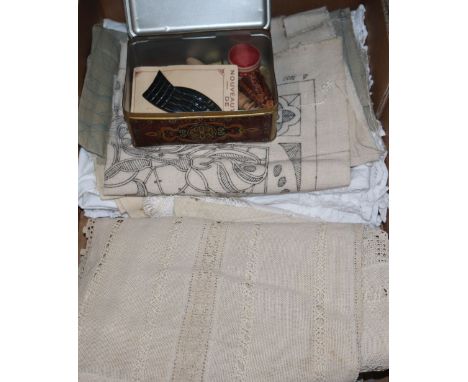 Assorted Victorian and later sewing accessories and textiles