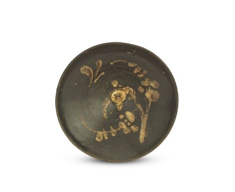 A PAINTED 'JIZHOU' BLACK-GLAZED 'FLORAL' BOWLJin DynastyFreely painted to the interior with blossoming branches encircling th