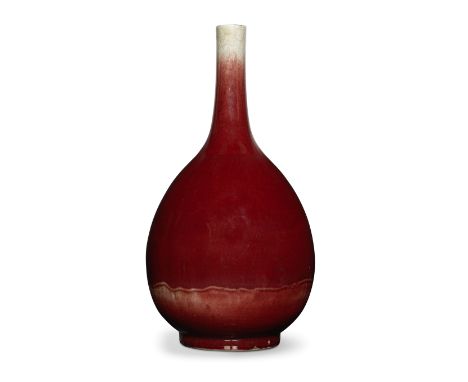 A LARGE LANGYAO-TYPE BOTTLE VASE18th centuryOf pear-shaped form rising from a short tapered foot to a globular body and tall 