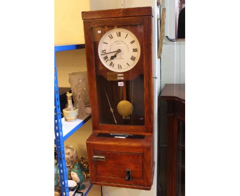 Oak cased Gledhill-Brook time recorder clock.