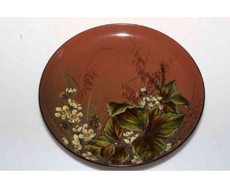 Linthorpe pottery plate with blossom decoration, no. 299.