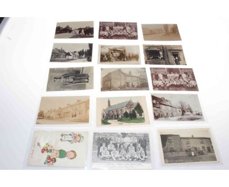 Collection of postcards including Richard Thorpe Remover Ripon Steam advertising traction engine, Darlington Football Club, M