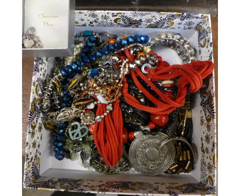 Jewellery including Christian Dior necklace and other named jewellery 