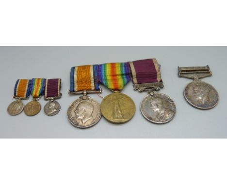 A pair of WWI medals to 22511 Pte. J. Rooney, R. Innis. Fus., and two medals to 6972242 Sjt. A.J. Martin R. Ir. Fus., a Georg