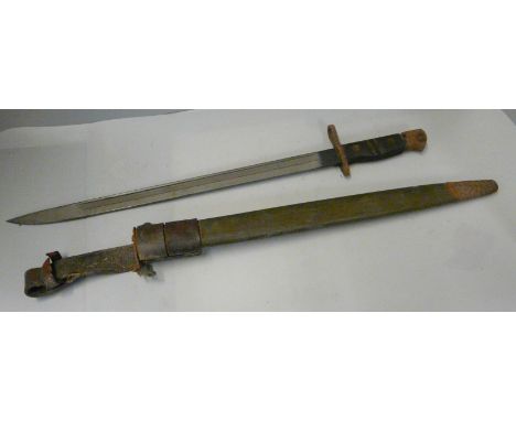 A Remington 1917 bayonet and scabbard 